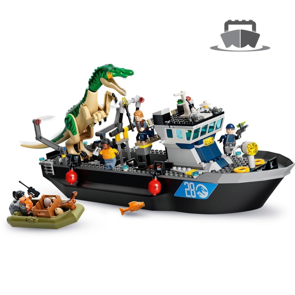 LEGO 76942 Jurassic World Baryonyx Dinosaur Boat Escape Floating Toy ...