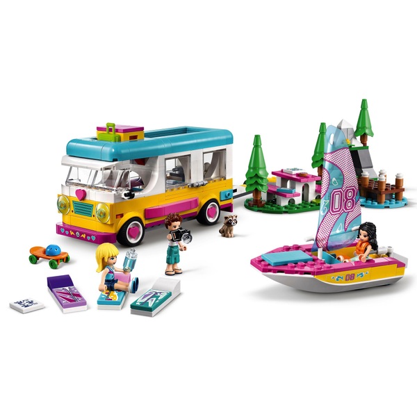 LEGO 41681 Friends Forest Camper Van & Sailboat Toy Set Smyths Toys UK