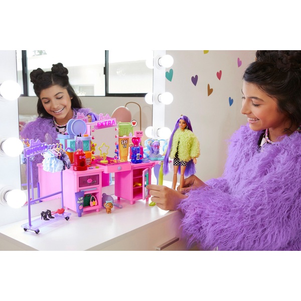 Barbie Extra Doll and Vanity Playset with 45 Accessories Smyths Toys