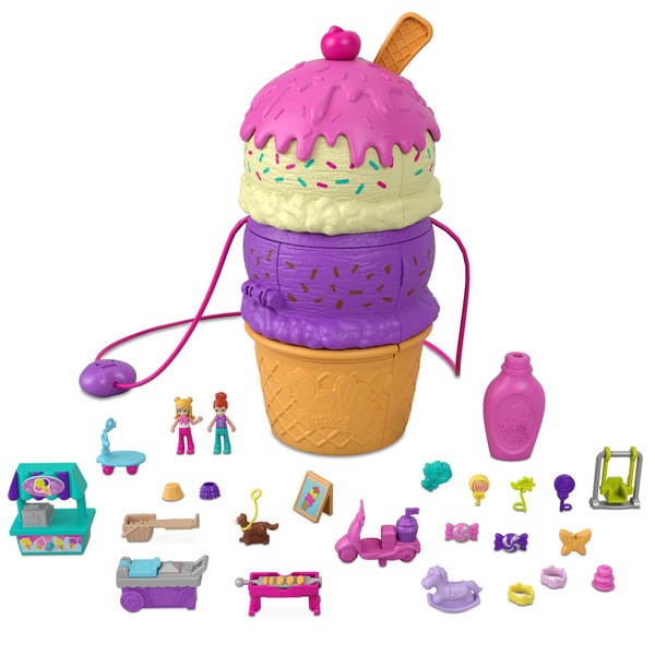 Polly Pocket Spin ‘n Surprise Ice Cream Compact Wearable Playset And Accessories Smyths Toys Uk 