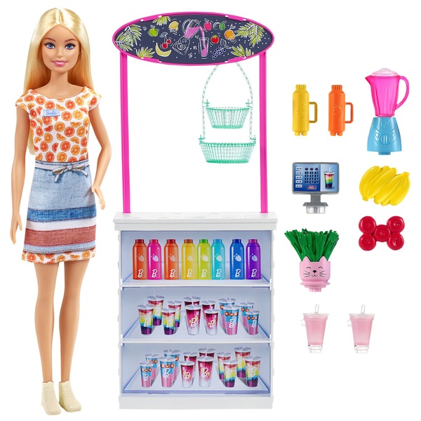 Barbie Smoothie Bar Playset with Blonde Barbie Doll | Smyths Toys UK