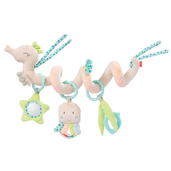 Baby-Spielspirale Für Kinderwagen & Bett – Mit Bär Und Häschen, Rassel, Ca. 54 Cm, Aus Weichem Plüsch