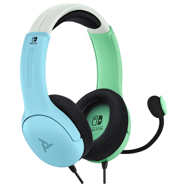 PDP Gaming LVL 40 Wired Headset for Nintendo Switch Blue & Green Smyths Toys UK
