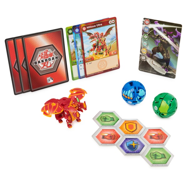 Bakugan Starter Pack 3-Pack, Nillious Ultra, Geogan Rising Collectible ...