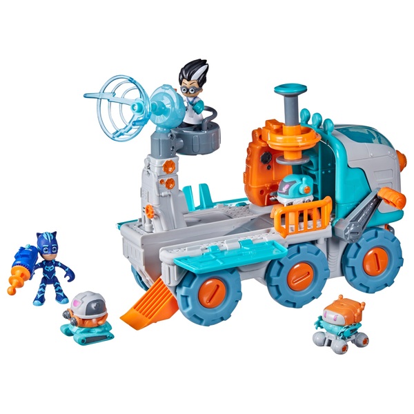 2-in-1 Romeo Vehicle and Robot Factory Playset with Lights and Sounds for Kids Ages 3 and Up PJ Masks Romeo Bot Builder Preschool Toy 