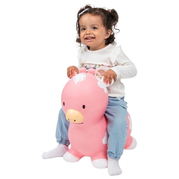 Big Steps Play Inflatable Cow Hopper Pink Smyths Toys UK