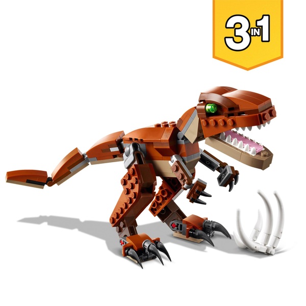 LEGO 77940 Creator 3in1 Mighty Dinosaurs Brown T. rex Toy | Smyths Toys UK