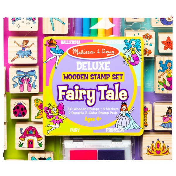Melissa and Doug Deluxe Wooden Stamp Set Fairy Tale Smyths Toys UK