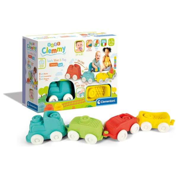 Clementoni Soft Clemmy Touch, Move And Play Sensory Train | Smyths Toys UK