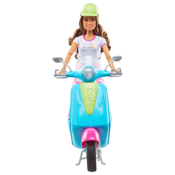 Barbie Holiday Fun Doll, Scooter and Accessories Smyths Toys Ireland
