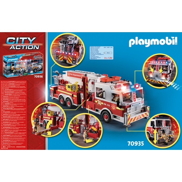 Playmobil - City Action 70935 Camion de Pompiers avec Échelle