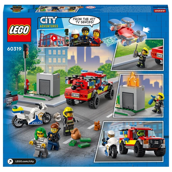 LEGO City 60319 Le Sauvetage des Pompiers et la Course-Poursuite de la  Police