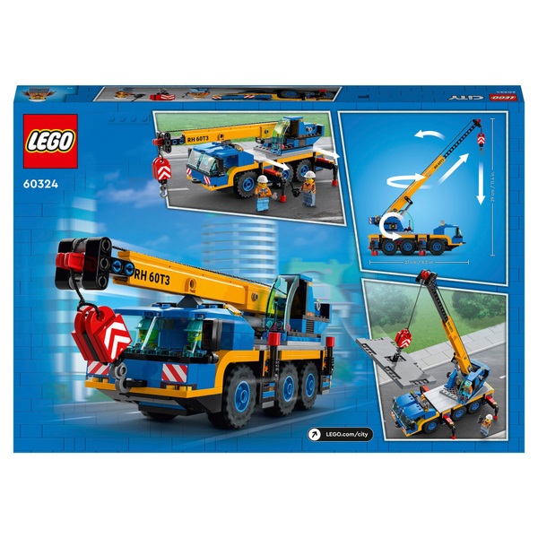 Veronderstellen jacht samenzwering LEGO City 60324 Mobiele kraan bouwvoertuig met steunpoten set | Smyths Toys  Nederland