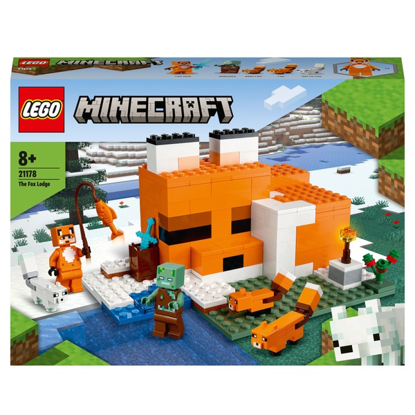 LEGO 21178 Minecraft The Fox Lodge House Animals Toy | Smyths Toys Ireland