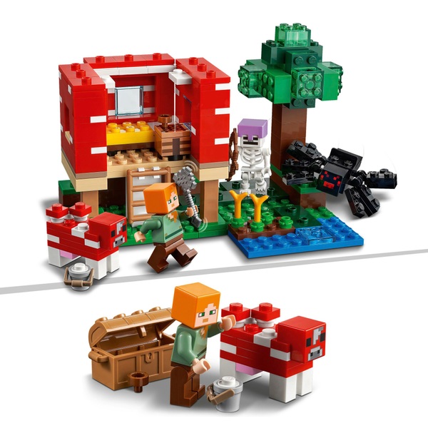 LEGO Minecraft 21179 The Mushroom House Toy for Kids | Smyths Toys Ireland