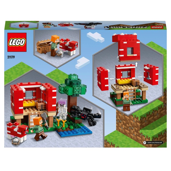 LEGO Minecraft 21179 The Mushroom House Toy for Kids | Smyths Toys UK