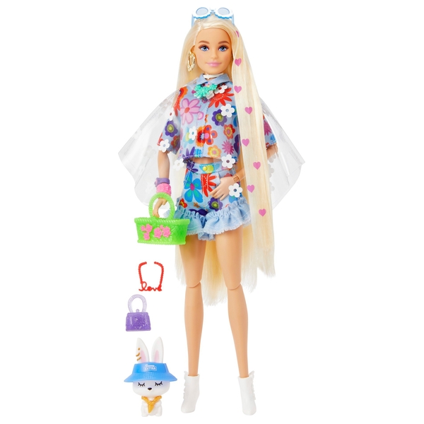 Barbie Extra Doll 12 in Floral 2 Piece Outfit | Smyths Toys UK