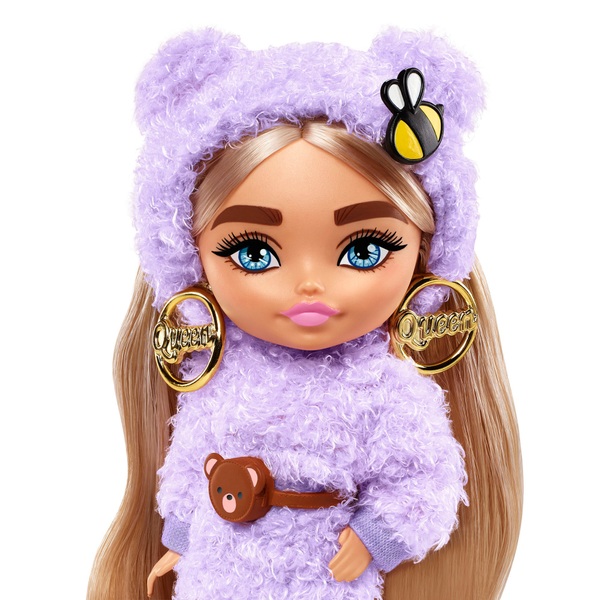 Barbie Extra Minis Doll in Fluffy Purple Fashion Smyths Toys UK