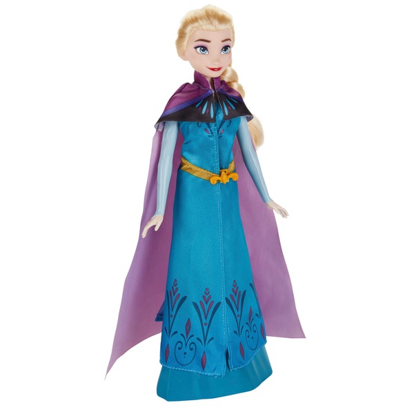 Disney La Reine des Neiges Poupée Elsa avec tenue emblématique, chaussures,  jupe, cape en tissu et accessoires, Jouet Enfant, Dès 3 ans, HLW47