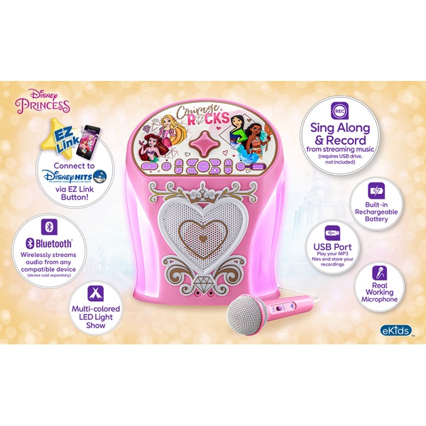 Disney Princess EZ Link Bluetooth Karaoke Machine Smyths Toys UK