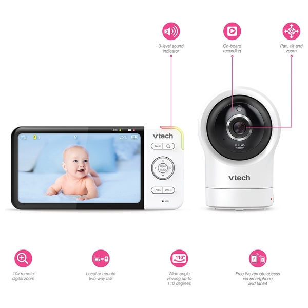 VTech 5" RM5764HD Smart WiFi 1080p Video Baby Monitor Smyths Toys Ireland