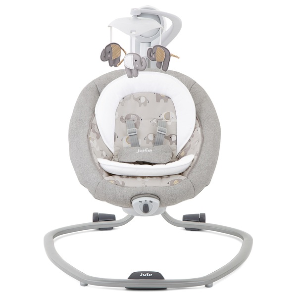 Joie Serina Electric Baby Swing Elephant Duo with Light and Sound Grey ...