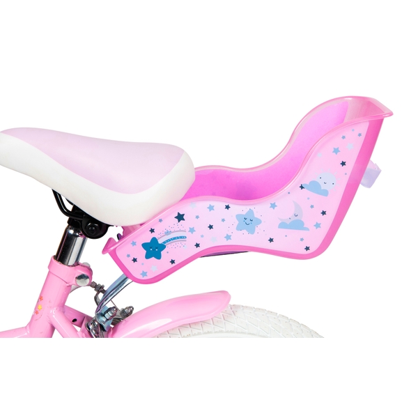 DRBIKE Doll Bike Seat with DIY Decals/Stickers for Girls Bike Pink & Purple Kids Bike Accessories Doll Carrier Fits Standard Sized Dolls and Stuffed Animals 