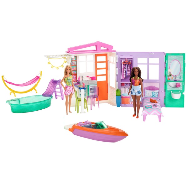 Barbie Vacation House & Doll Playset