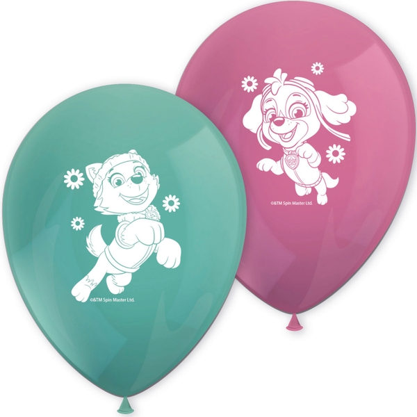 PAW Patrol latex ballonnen Skye & Everest in roze en turquoise 8 | Smyths Toys