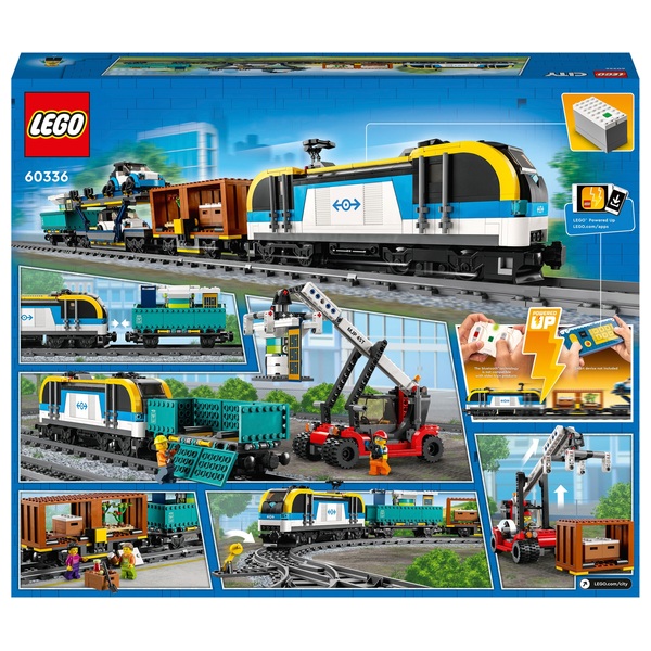 LEGO City 60336 Freight Train Toy Remote Control Sounds Set | Smyths Toys UK