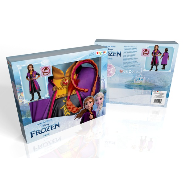 Disney Frozen Anna Boxed Dress Up Costume and Hair Piece Smyths Toys