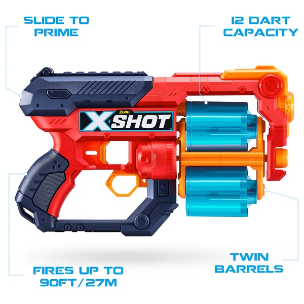 XSHOT Excel Xcess 2 Pack Blasters with 36 Darts by ZURU | Smyths Toys ...