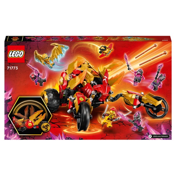 LEGO 71773 NINJAGO Kai’s Golden Dragon Raider Car Toy Set | Smyths Toys UK