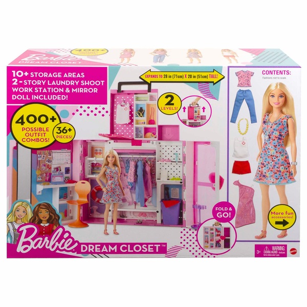 Barbie - Dressing de Rêve avec Poupée et Accessoires