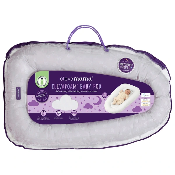 ClevaMama ClevaFoam Baby Pod - White/Grey ClevaMama ClevaFoam Baby Pod - White/Grey