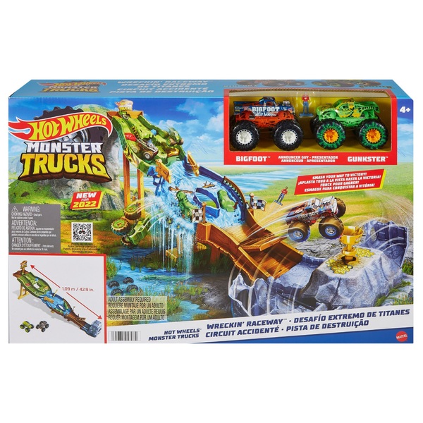 Hot Wheels Monster Trucks Wreckin' Raceway Playset | Smyths Toys UK