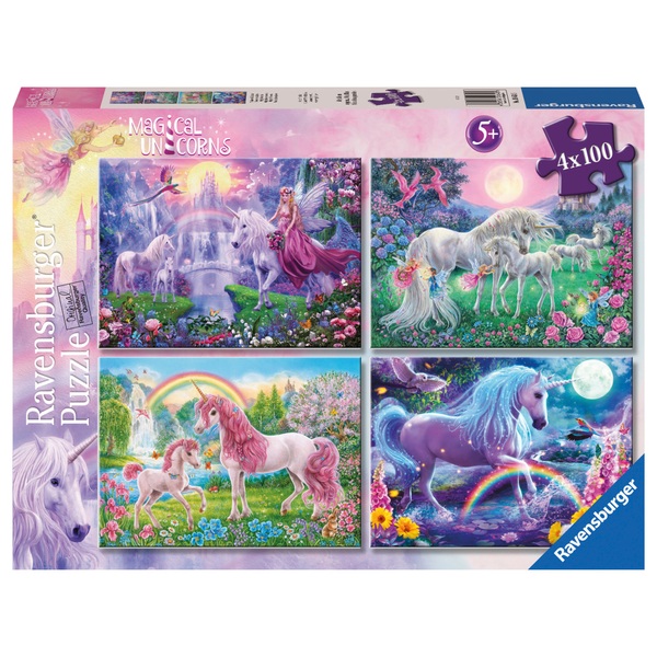 Ravensburger Magical Unicorns 4 x 100Ppiece Jigsaw Puzzle Bumper Pack | Smyths Toys UK
