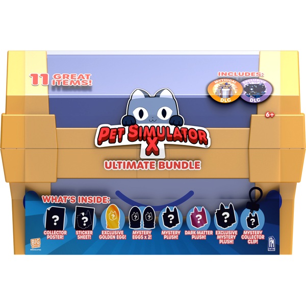  Pet Simulator X - Mystery Pet Treasure Plush 2-Pack (Two 4  Tall Plushies, Series 1) [Includes DLC] : Toys & Games