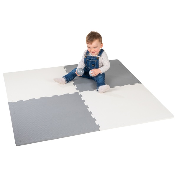 Play Factory Grey And White Foam Floor Mat 