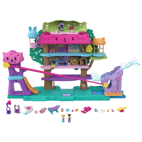 Opgewonden zijn offset scheepsbouw Polly Pocket Pollyville Dierenfeest boomhut set met dierenfiguren | Smyths  Toys Nederland