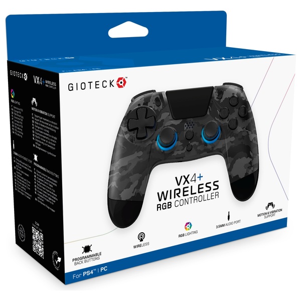 Gioteck VX4+ Wireless RGB Controller For PS4 And PC - Dark Camo | Smyths Toys