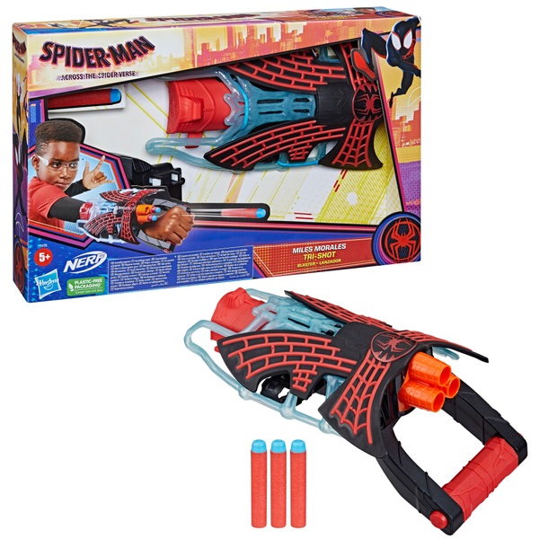 Marvel Spider-Man: Across the Spider-Verse Miles Morales Tri-Shot Blaster |  Smyths Toys UK