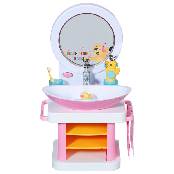 BABY Born Waschbecken Set - Interaktiver Puppenwaschtisch Mit Zahnbürste & Handtuch