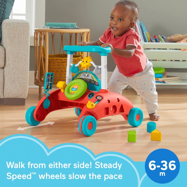 Fisher-Price 2-Sided Steady Speed Baby Walker with 100+ Songs, Sounds ...