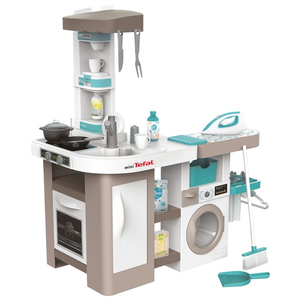 Smoby Tefal 2-in-1 Kinderküche als Studio Küche mit Waschsalon und ...