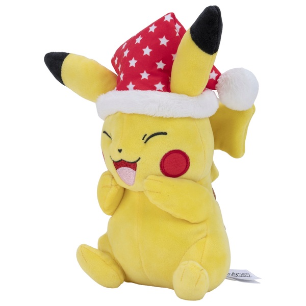 Pokémon 20cm Pikachu Plush with Starry Santa Hat | Smyths Toys Ireland