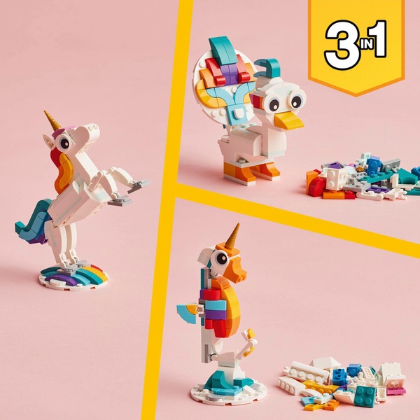 LEGO Creator 31140 3 in 1 Magical Unicorn Toy Animal Playset Smyths
