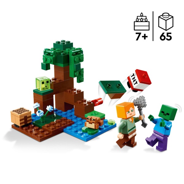 LEGO Minecraft 21240 The Swamp Adventure Set with Figures | Smyths Toys ...