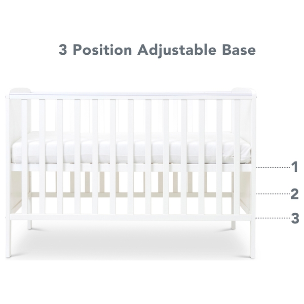 Baby Elegance Elle Cot White 