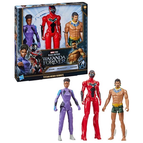 Black Panther Wakanda Forever Titan Hero Series 3 Figure Pack | Smyths ...